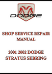 2001 2002 DODGE STRATUS SEBRING SHOP SERVICE REPAIR MANUAL - PDF