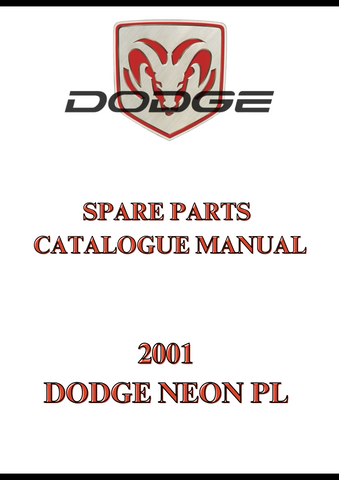 2001 DODGE NEON PL SPARE PARTS CATALOGUE MANUAL - PDF 