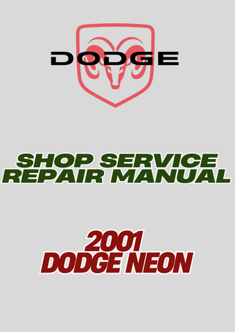 2001 DODGE NEON SHOP SERVICE REPAIR MANUAL - PDF