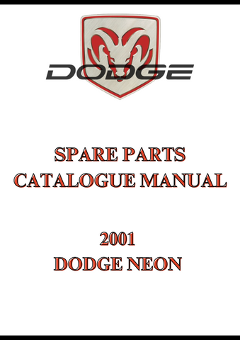 2001 DODGE NEON SPARE PARTS CATALOGUE MANUAL - PDF