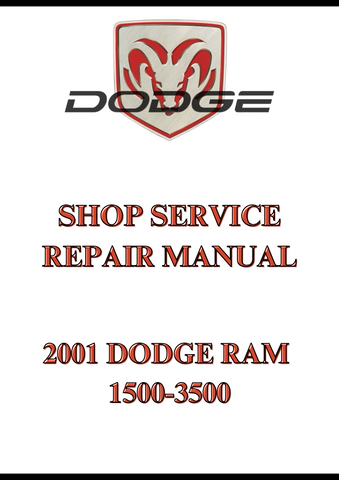 2001 DODGE RAM 1500-3500 SHOP SERVICE REPAIR MANUAL - PDF