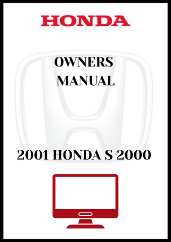2001 HONDA S 2000 OWNERS MANUAL - PDF