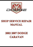 2002 2007 DODGE CARAVAN SHOP SERVICE REPAIR MANUAL - PDF