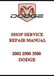 2002 2500 3500 DODGE SHOP SERVICE REPAIR MANUAL - PDF