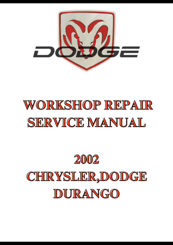 2002 CHRYSLER,DODGE DURANGO WORKSHOP REPAIR SERVICE MANUAL - PDF
