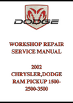 2002 CHRYSLER,DODGE RAM PICKUP 1500-2500-3500 WORKSHOP REPAIR SERVICE MANUAL - PDF