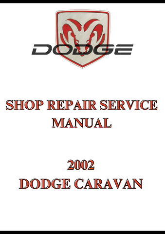 2002 DODGE CARAVAN SHOP REPAIR SERVICE MANUAL - PDF