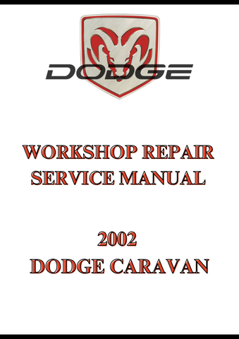 2002 DODGE CARAVAN WORKSHOP REPAIR SERVICE MANUAL - PDF