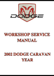 2002 DODGE CARAVAN YEAR WORKSHOP SERVICE MANUAL - PDF