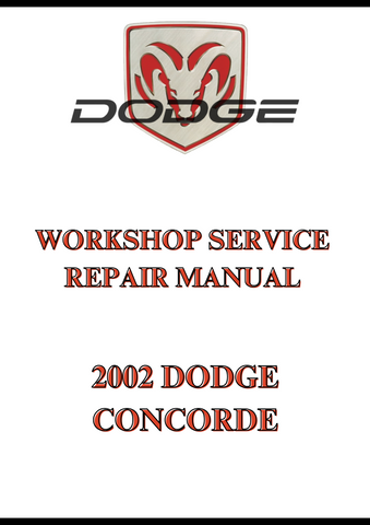 2002 DODGE CONCORDE WORKSHOP SERVICE REPAIR MANUAL - PDF