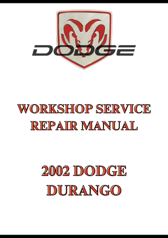 2002 DODGE DURANGO WORKSHOP SERVICE REPAIR MANUAL - PDF