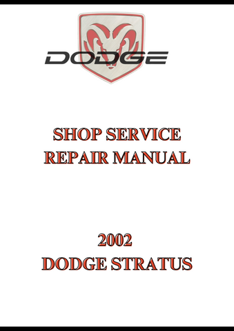 2002 DODGE STRATUS SHOP SERVICE REPAIR MANUAL - PDF