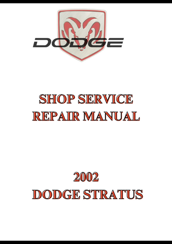 2002 DODGE STRATUS SHOP SERVICE REPAIR MANUAL - PDF