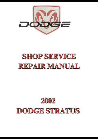 2002 DODGE STRATUS SHOP SERVICE REPAIR MANUAL - PDF