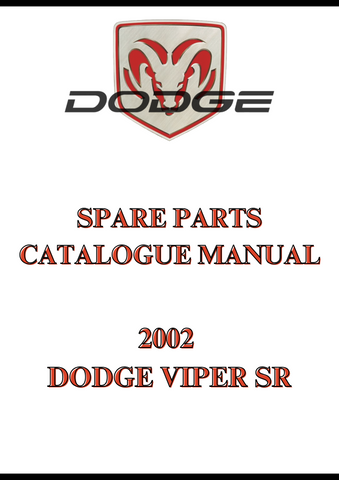 2002 DODGE VIPER SR SPARE PARTS CATALOGUE MANUAL - PDF