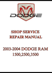 2003-2004 DODGE RAM 1500,2500,3500 SHOP SERVICE REPAIR MANUAL - PDF
