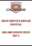 2003-2005 DODGE NEON SRT 4 SHOP SERVICE REPAIR MANUAL - PDF