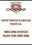 2003-2006 DODGE RAM 1500 2500 3500 SHOP SERVICE REPAIR MANUAL - PDF