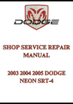 2003 2004 2005 DODGE NEON SRT-4 SHOP SERVICE REPAIR MANUAL - PDF