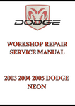 2003 2004 2005 DODGE NEON WORKSHOP REPAIR SERVICE MANUAL - PDF