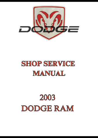 2003 DODGE RAM SHOP SERVICE MANUAL - PDF