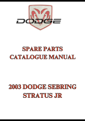 2003 DODGE SEBRING STRATUS JR SPARE PARTS CATALOGUE MANUAL - PDF 