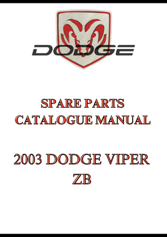 2003 DODGE VIPER ZB SPARE PARTS CATALOGUE MANUAL - PDF 