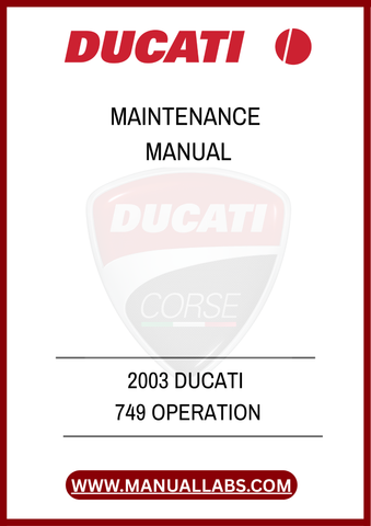 DON'T LEAVE YOUR BIKE'S CARE TO CHANCE. INVEST IN THE 2003 DUCATI 749 OPERATION MAINTENANCE MANUAL TODAY AND TAKE THE FIRST STEP TOWARDS A WELL-MAINTAINED RIDE THAT DELIVERS