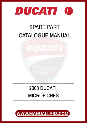 DON'T MISS OUT ON THE OPPORTUNITY TO ENHANCE YOUR DUCATI EXPERIENCE. PURCHASE THE 2003 DUCATI MICROFICHES SPARE PARTS CATALOGUE MANUAL TODAY AND GAIN INSTANT ACCESS