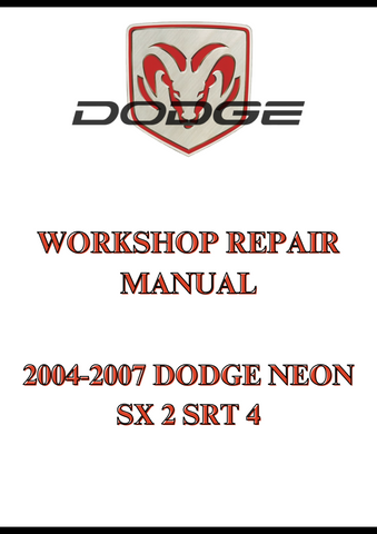 2004-2007 DODGE NEON SX 2 SRT 4 WORKSHOP REPAIR MANUAL - PDF