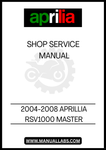 UNLOCK THE FULL POTENTIAL OF YOUR 2004-2008 APRILIA RSV1000 WITH OUR COMPREHENSIVE MASTER SHOP SERVICE MANUAL IN PDF FORMAT. THIS ESSENTIAL GUIDE IS DESIGNED FOR BOTH SEASONED MECHANICS AND PASSIONATE DIY ENTHUSIASTS, PROVIDING DETAILED INSTRUCTIONS AND INSIGHTS TO KEEP YOUR MOTORCYCLE RUNNING AT ITS BEST.