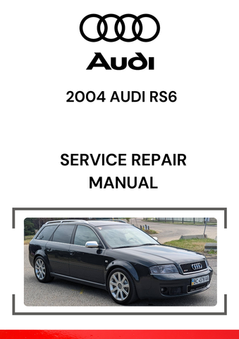 The 2004 Audi RS6 Service Repair Manual is a detailed guide designed for owners and mechanics to help with maintaining, diagnosing, and repairing the 2004 Audi RS6, a high-performance sports sedan from Audi.