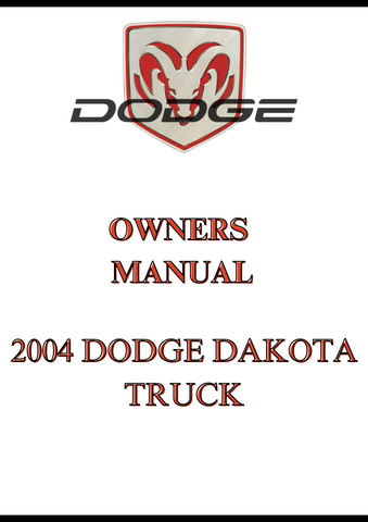 2004 DODGE DAKOTA TRUCK OWNERS MANUAL - PDF