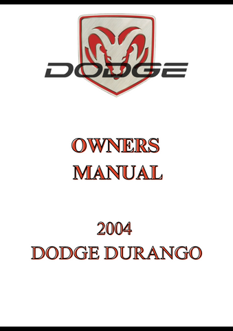 2004 DODGE DURANGO OWNERS MANUAL - PDF