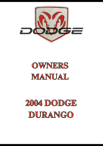 2004 DODGE DURANGO OWNERS MANUAL - PDF