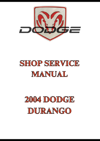 2004 DODGE DURANGO SHOP SERVICE MANUAL - PDF