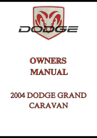 2004 DODGE GRAND CARAVAN OWNERS MANUAL - PDF