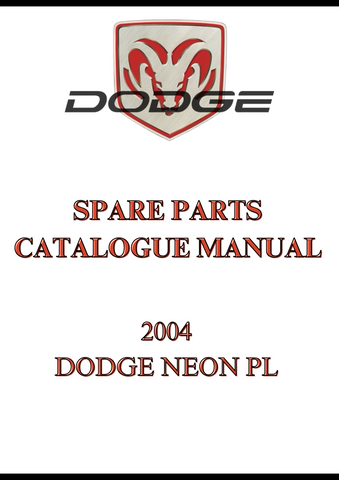 2004 DODGE NEON PL SPARE PARTS CATALOGUE MANUAL - PDF