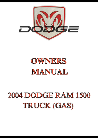 2004 DODGE RAM 1500 TRUCK (GAS) OWNERS MANUAL - PDF
