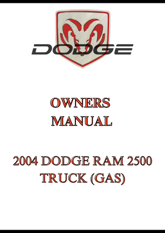 2004 DODGE RAM 2500 TRUCK (GAS) OWNERS MANUAL - PDF