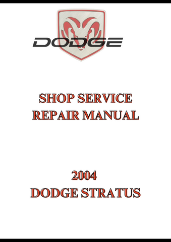 2004 DODGE STRATUS SHOP SERVICE REPAIR MANUAL - PDF