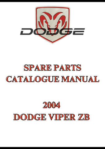 2004 DODGE VIPER ZB SPARE PARTS CATALOGUE MANUAL - PDF