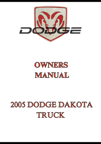 2005 DODGE DAKOTA TRUCK OWNERS MANUAL - PDF