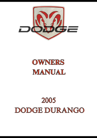 2005 DODGE DURANGO OWNERS MANUAL - PDF