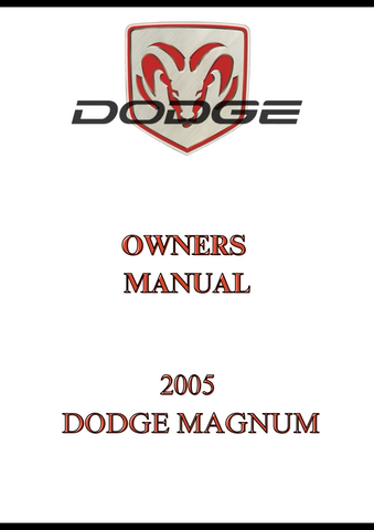 2005 DODGE MAGNUM OWNERS MANUAL - PDF