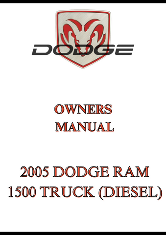 2005 DODGE RAM 1500 TRUCK (DIESEL) OWNERS MANUAL - PDF