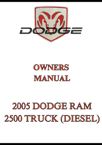 2005 DODGE RAM 2500 TRUCK (DIESEL) OWNERS MANUAL - PDF
