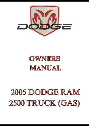 2005 DODGE RAM 2500 TRUCK (GAS) OWNERS MANUAL - PDF