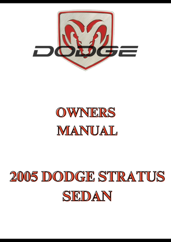2005 DODGE STRATUS SEDAN OWNERS MANUAL - PDF