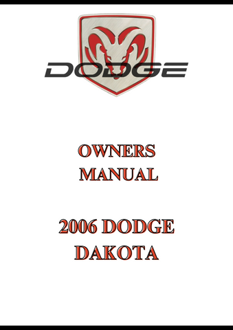 2006 DODGE DAKOTA OWNERS MANUAL - PDF